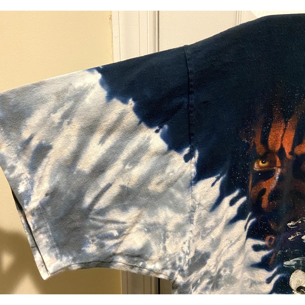 Vintage 1999 Liquid Blue Star Wars Episode 1 Tie Dye Tee Mens XL Darth Maul AOP - Picture 12 of 14